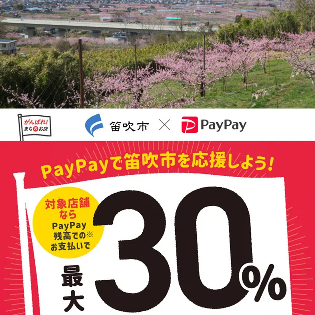 笛吹市paypay対象店舗