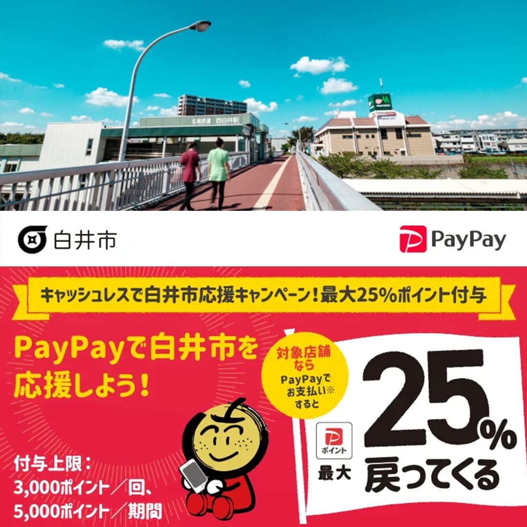 白井市paypay対象店舗